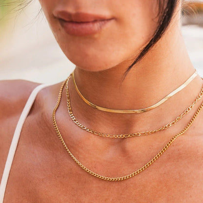 Chain Layered Necklace Set - 18k Gold Plated