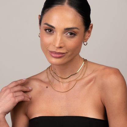 Chain Layered Necklace Set - 18k Gold Plated