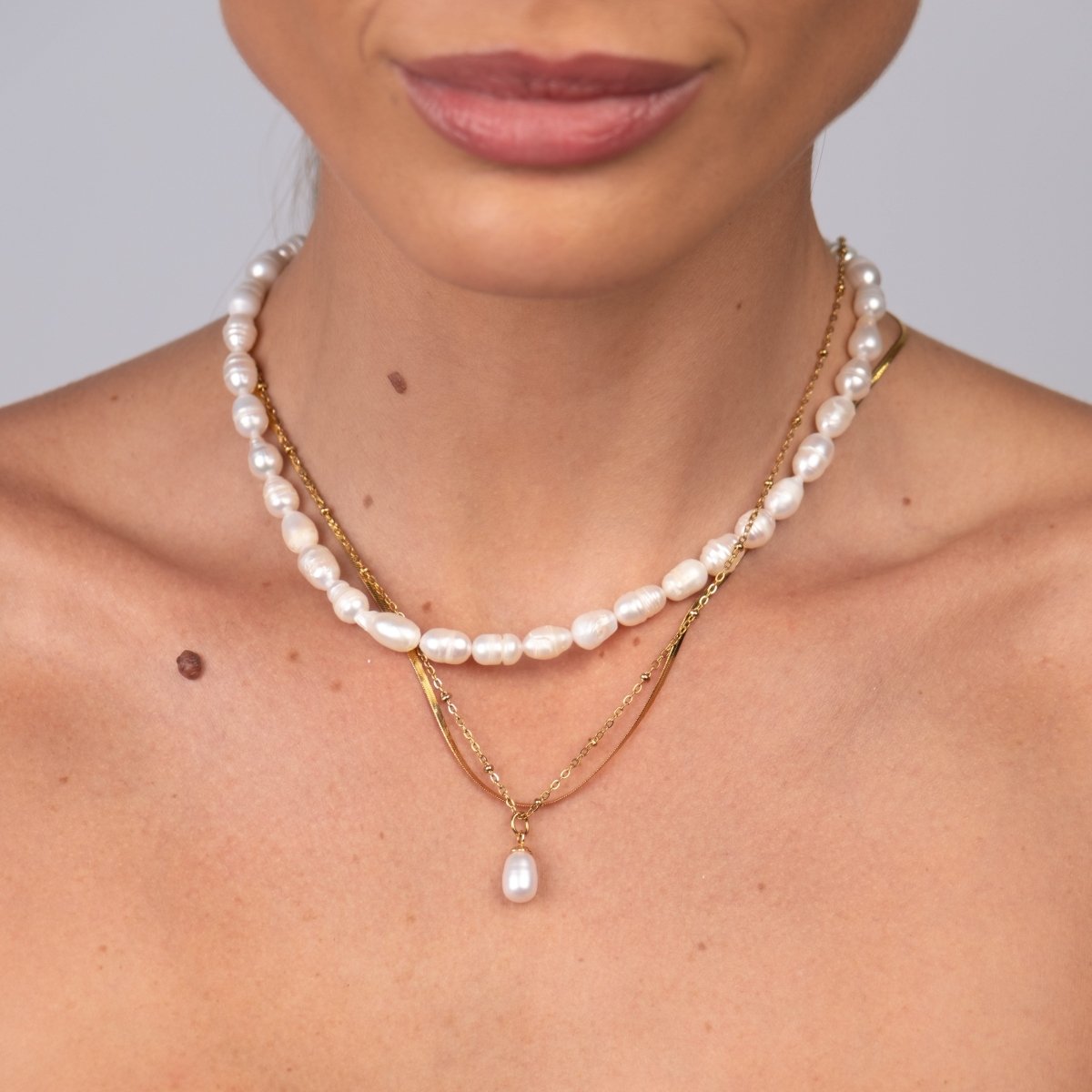 Noronha Triple Layered Necklace Set - 18k Gold Plated