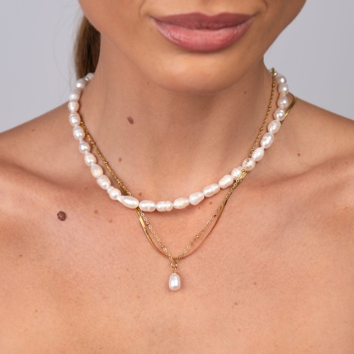 Noronha Triple Layered Necklace Set - 18k Gold Plated