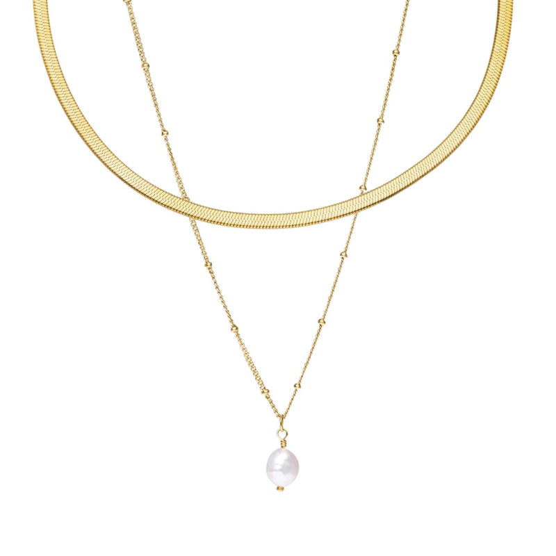 Shine Mix Double Layered Necklace 18k Gold Plated