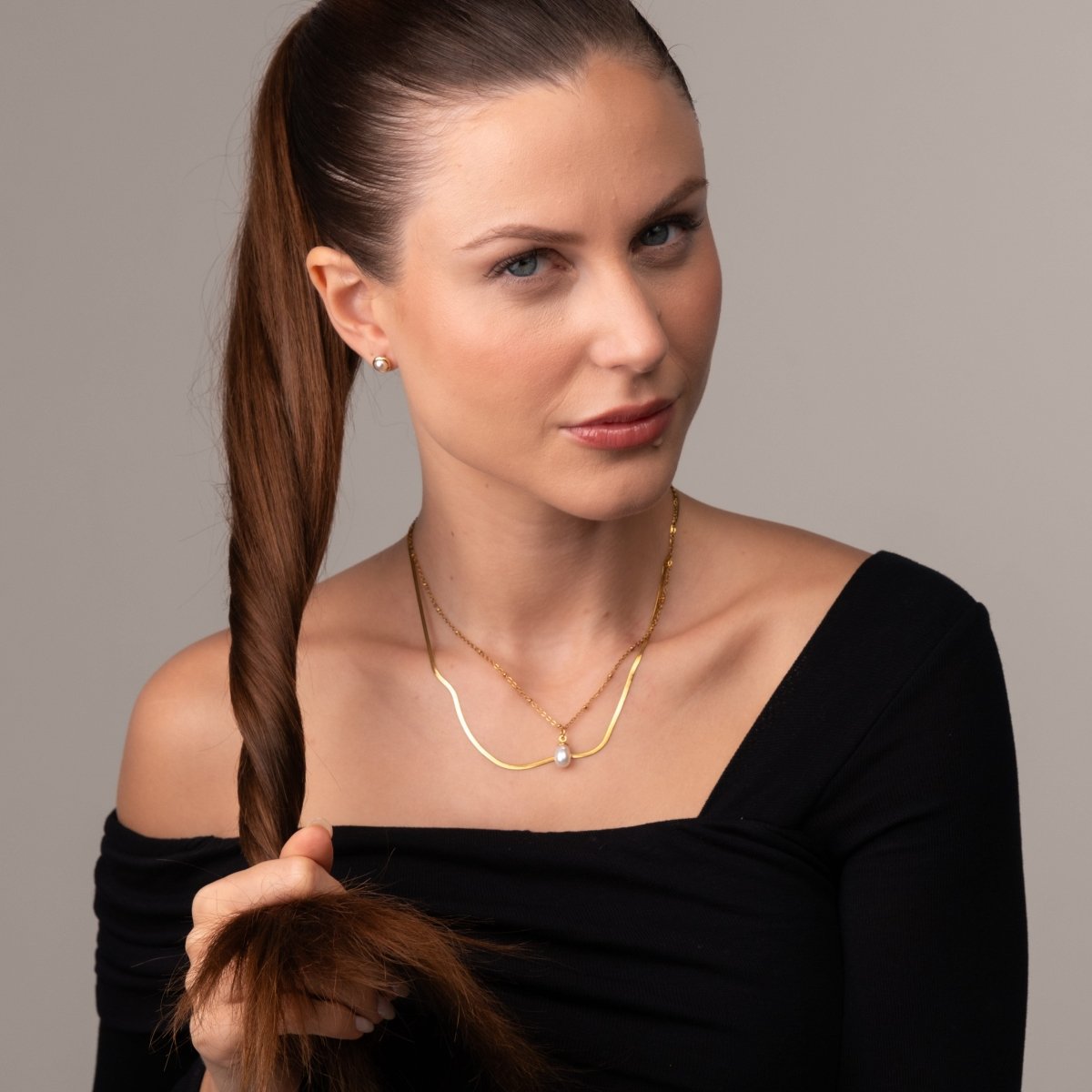 Shine Mix Double Layered Necklace 18k Gold Plated