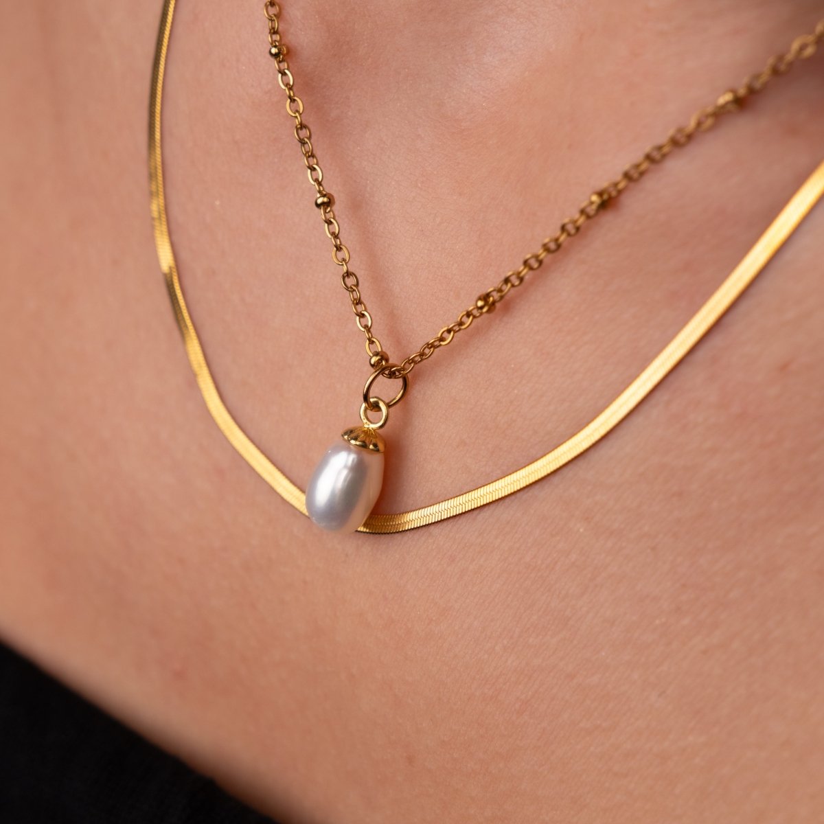 Shine Mix Double Layered Necklace 18k Gold Plated