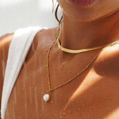 Shine Mix Double Layered Necklace 18k Gold Plated