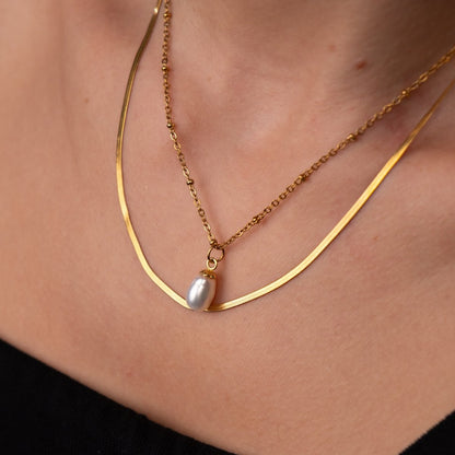 Shine Mix Double Layered Necklace 18k Gold Plated