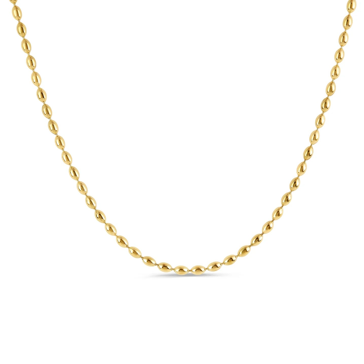 Beaded Chain Necklace - 18k Gold Plated