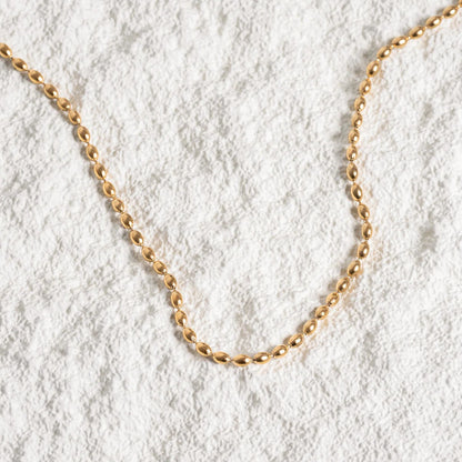 Beaded Chain Necklace - 18k Gold Plated