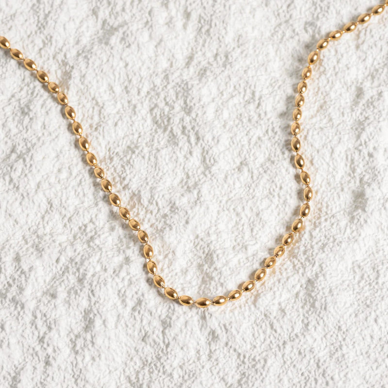 Beaded Chain Necklace - 18k Gold Plated
