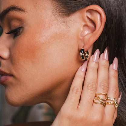 Ava Abstract Adjustable Ring - 18k Gold Plated