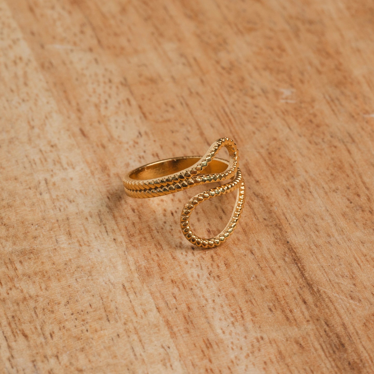 Ava Abstract Adjustable Ring - 18k Gold Plated