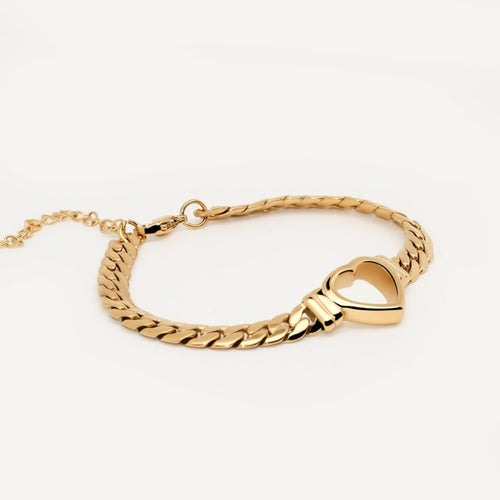 Minimalist Heart Bracelet 18k Gold Plated