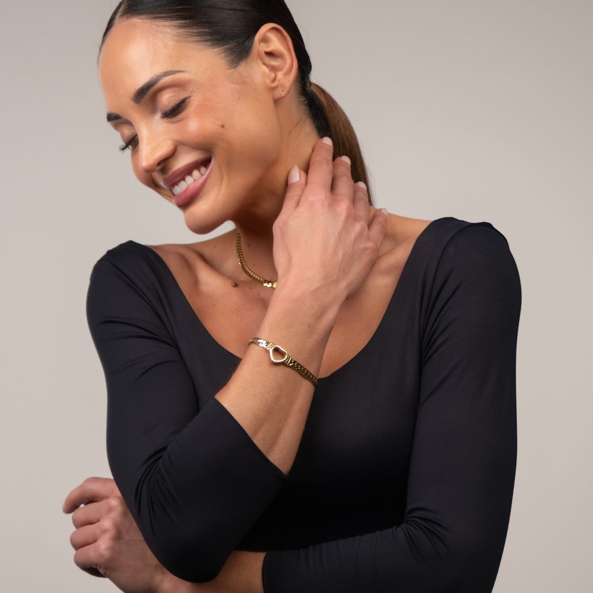 Minimalist Heart Bracelet 18k Gold Plated