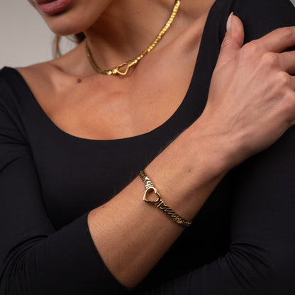 Minimalist Heart Bracelet 18k Gold Plated