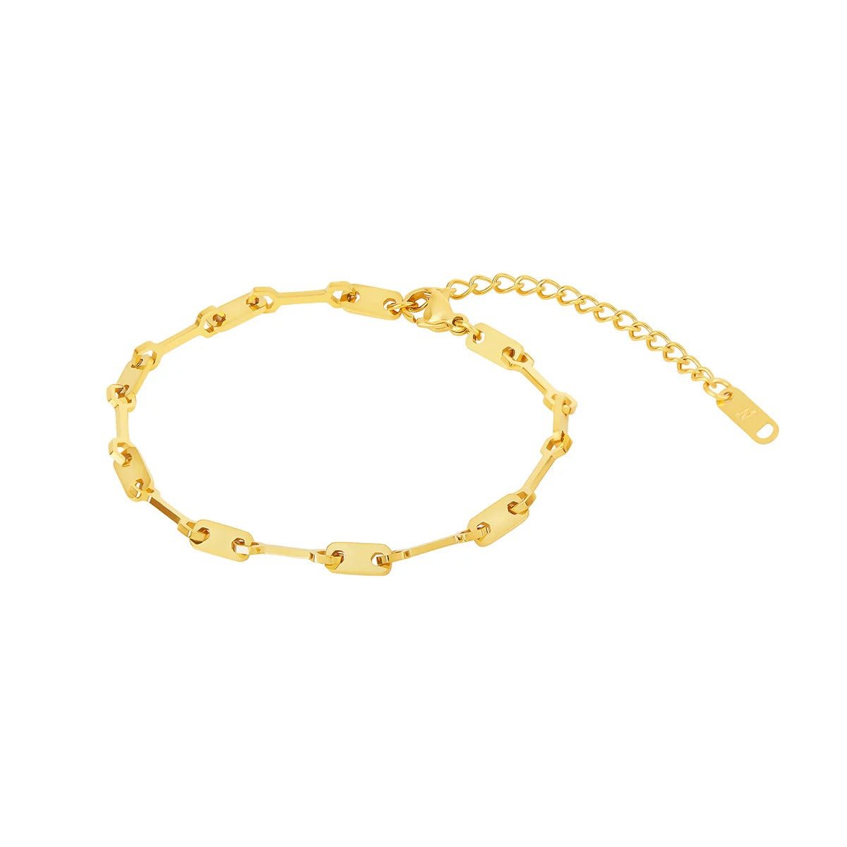 Tablet Link Chain Bracelet - 18k Gold Plated