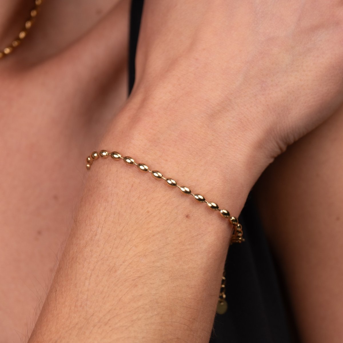 Beaded Chain Bracelet - 18k Gold Plated