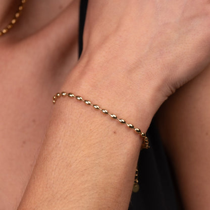 Beaded Chain Bracelet - 18k Gold Plated