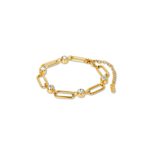 Crystal Link Bracelet - 18k Gold Plated