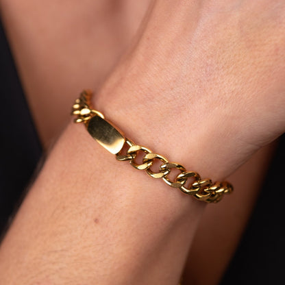 Rectangular Pendant Chain Bracelet 18k Gold Plated
