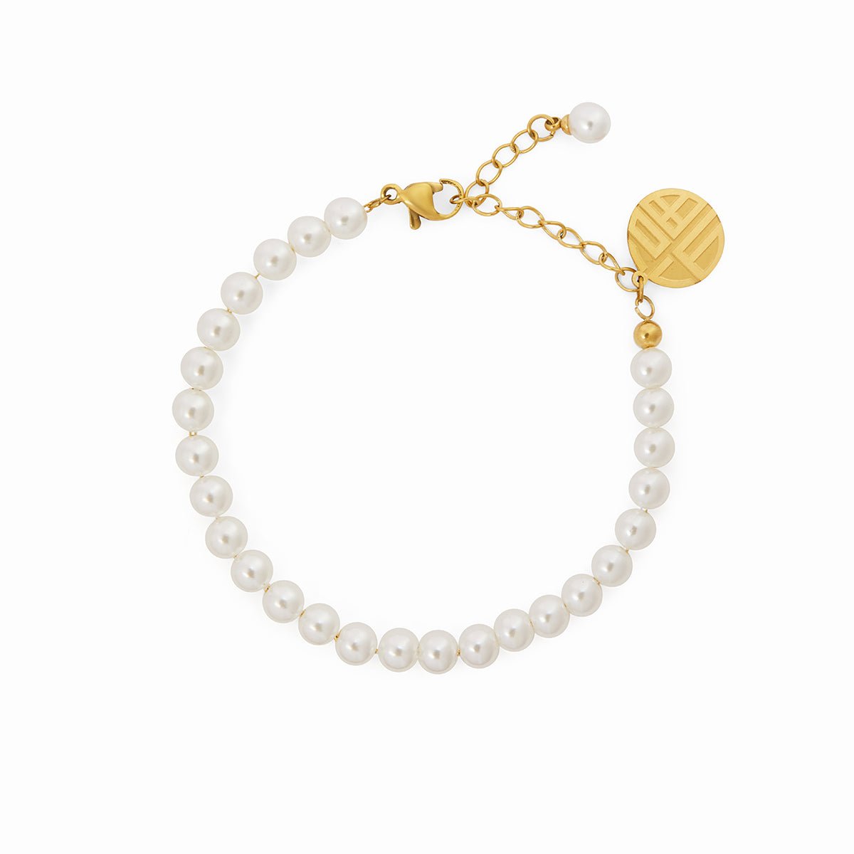 Pearl Charm Bracelet 18k Gold Plated