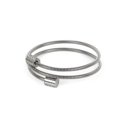 Triple Spiral Cuff Bracelet - Silver