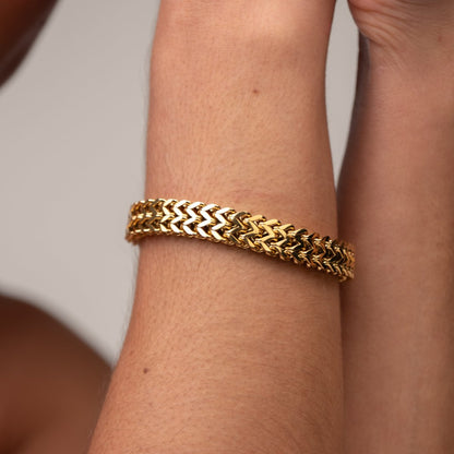 Link Chain Bracelet 18k Gold Plated