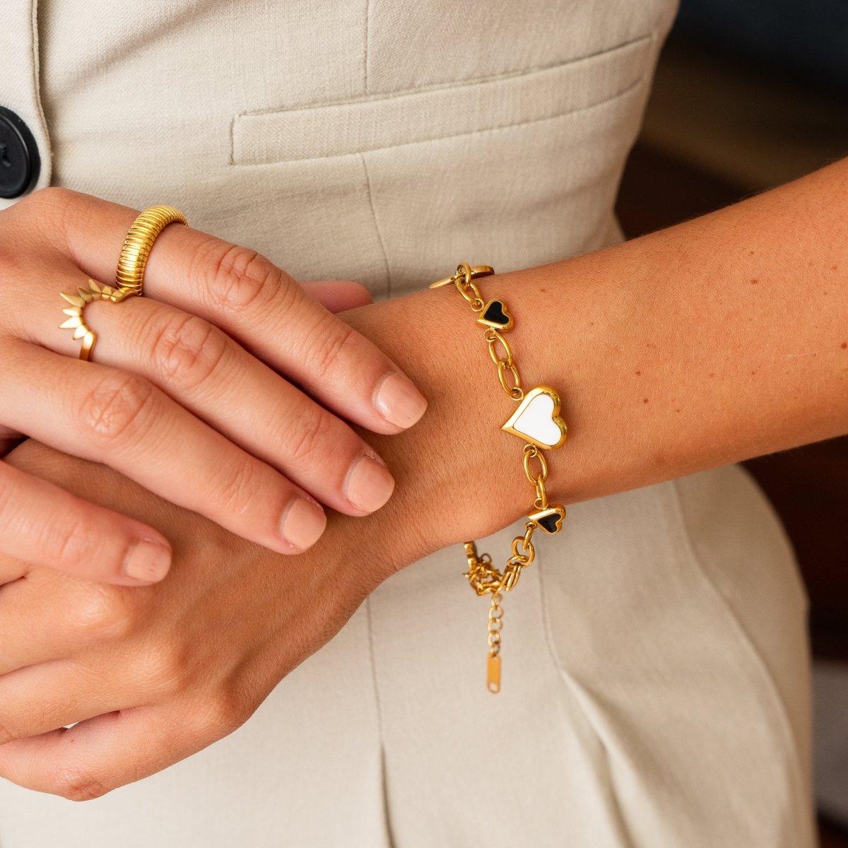 Love Glow Monochrome Bracelet – 18k Gold Plated