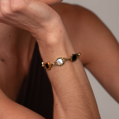 Mono Square Link Bracelet - 18k Gold Plated