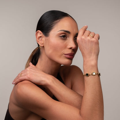 Mono Square Link Bracelet - 18k Gold Plated