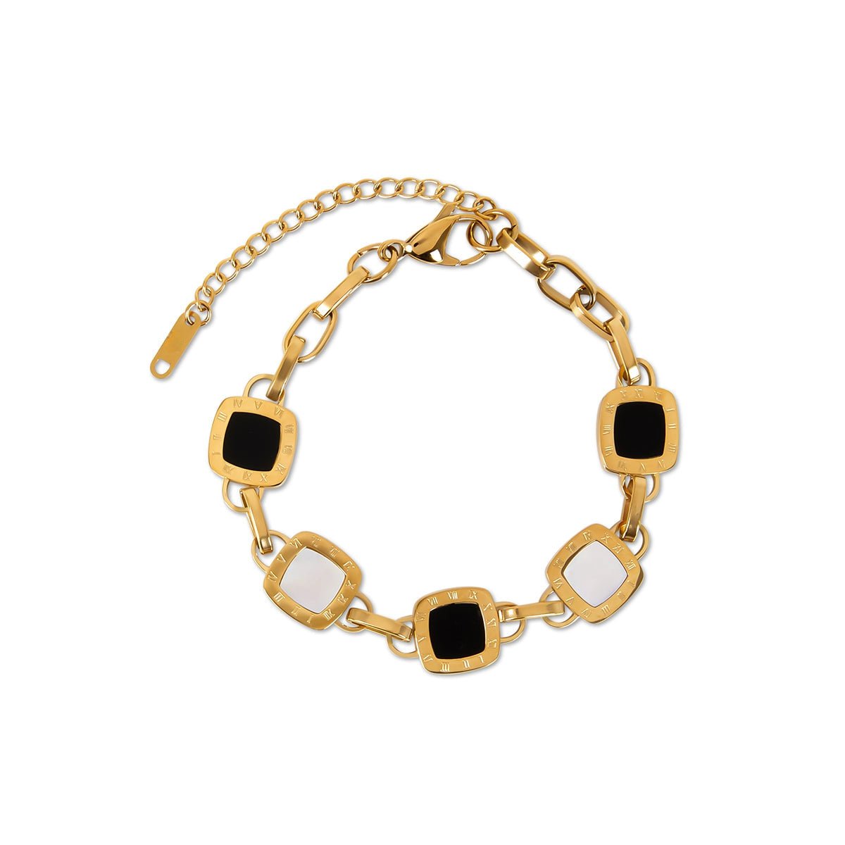 Mono Square Link Bracelet - 18k Gold Plated
