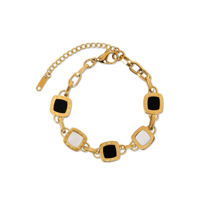 Mono Square Link Bracelet - 18k Gold Plated