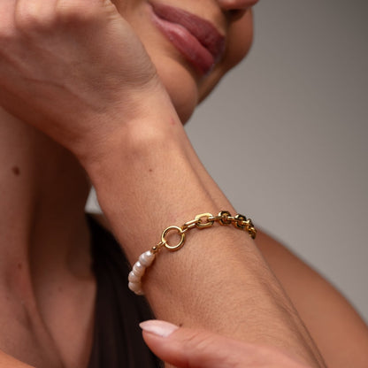 Mood Pearl Bracelet 18k Gold Plated