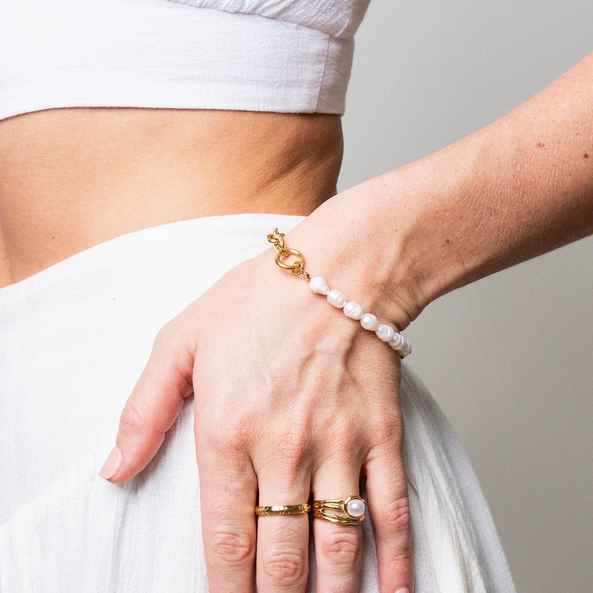 Mood Pearl Bracelet 18k Gold Plated