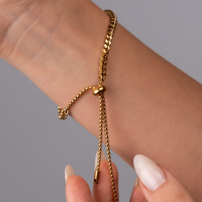 Adjustable Woven Bracelet 18k Gold Plated