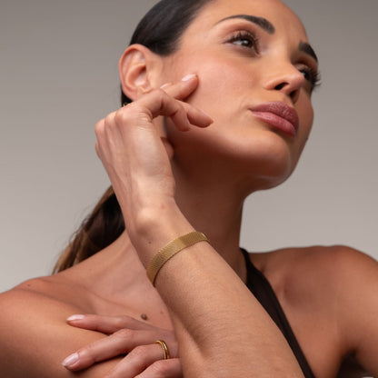 Smooth Weave Bracelet 18k Gold Plated