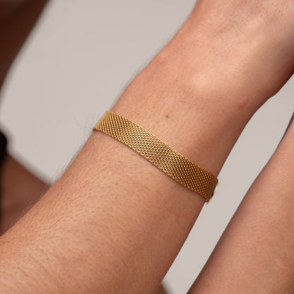 Smooth Weave Bracelet 18k Gold Plated