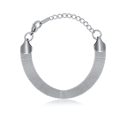Smooth Weave Bracelet - Silver