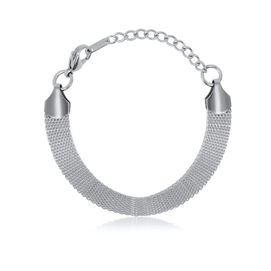 Smooth Weave Bracelet - Silver
